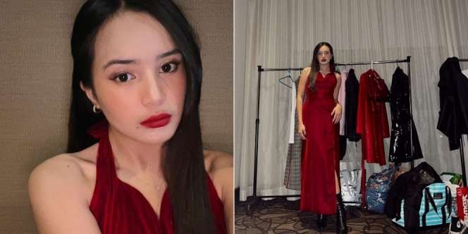 Pesonnya Disebut Mirip Han So Hee, Ini Deretan Potret Beby Tsabina Tampil Menawan Berbalut Gaun Merah