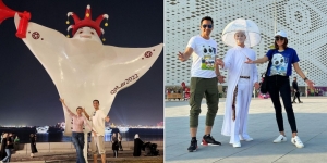 Bak Bulan Madu lagi, Ini 9 Potret Darius Sinathrya dan Donna Agnesia Nonton Piala Dunia di Qatar Berduaan
