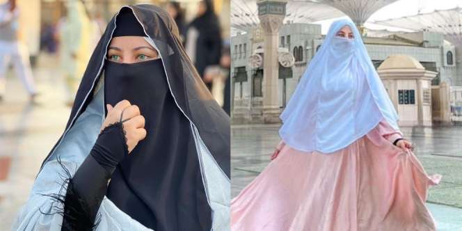 Deretan Potret Tasyi Athasyia Bercadar Selama Jalani Umrah, Mata Hijaunya Cantik Banget