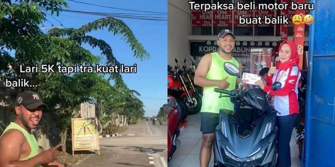 Capek Lari 5 KM, Cowok Kekar Ini Beli Motor Baru biar Bisa Balik Pulang