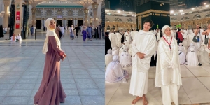 Umroh Bareng Pacar, Ini Deretan Pesona Dinda Kirana yang Cantik Berhijab Selama di Mekkah