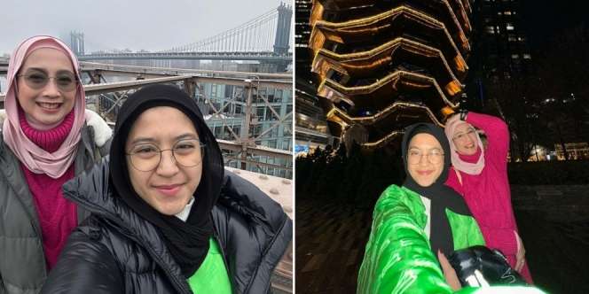 10 Potret Desy Ratnasari Jalan-jalan ke New York Bareng Putri Semata Wayang, Parasnya Mirip Bak Kembar