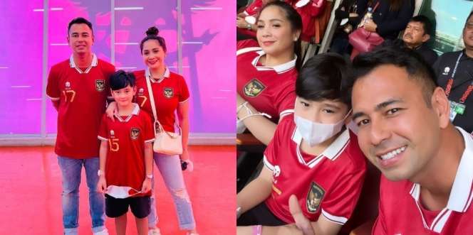 7 Potret Keluarga Raffi Ahmad Nonton Timnas di Stadion, Nagita Slavina Cantik Banget Pakai Jersey Indonesia