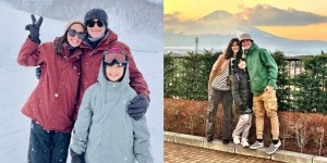 8 Potret Keluarga Vino G. Bastian Liburan ke Jepang, Main Salju sampai ke 'Kolor'