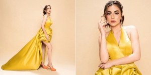 Deretan Pemotretan Celine Evangelista Tampil Anggun dengan Gaun Kuning, Aura Cantiknya Memancar Banget