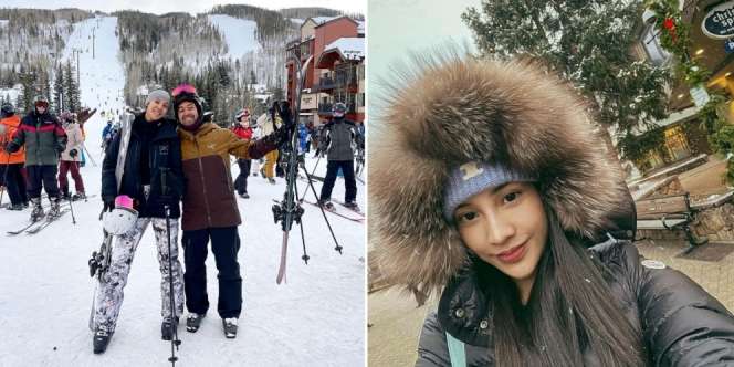 10 Momen Anya Geraldine Berlibur ke Colorado sama Pacar, Seru Banget Berseluncur di Tengah Salju