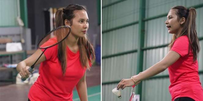 Deretan Potret Indah Permatasari saat Main Bulu Tangkis, Tampil Gemas dengan Rambut Kuncir Dua