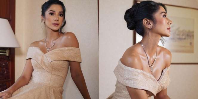 7 Potret Fanny Ghassani Tampil dengan Gaun Emas, Aura Princess-nya Terpancar Banget!