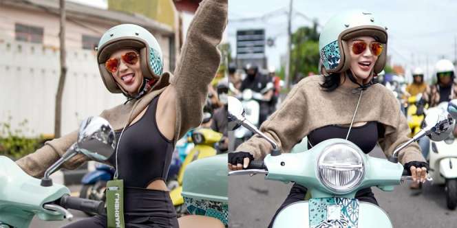 10 Potret Wika Salim Motoran di Bali, Kenakan Sweater Setengah Kepotong Bikin Kulitnya Hampir Gosong!