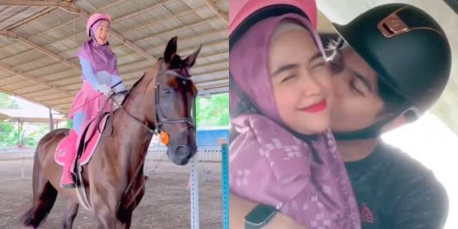 10 Momen Ria Ricis saat Latihan Berkuda, Tampil Ngejreng dengan Outfit Serba Pink