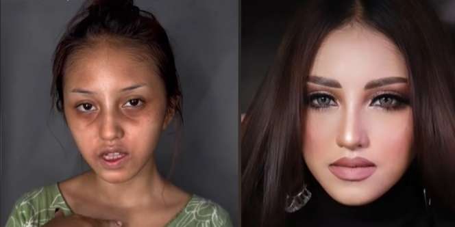 Makeup Sendiri Tanpa Bantuan MUA, Potret Transformasi Wanita Ini Dibilang Mirip Ayu Ting Ting!