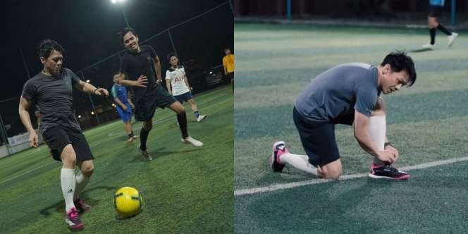 10 Potret Aksi Ariel NOAH Saat Main Sepak Bola, Aura Tampannya Auto Bikin Melting!