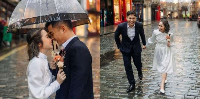 Heelsnya Kegedean, Ini 10 Potret Prewedding Gritte Agatha dan Arif Hidayat di Edinburg yang Curi Perhatian