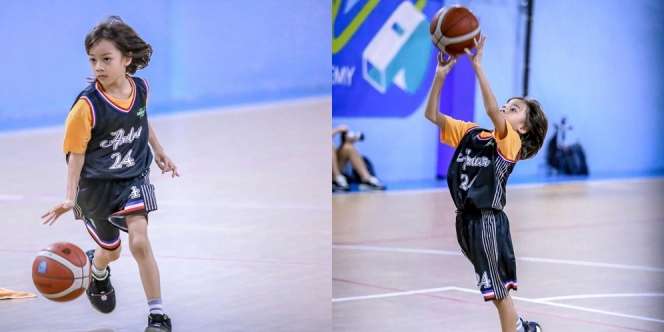 Potret Keren Bjorka anak Ringgo Agus dan Sabai Dieter saat Main Basket, Auranya Kece Badai!