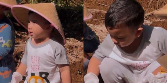 Gemas Pakai Topi Caping, Ini Deretan Potret Ukkasya Belajar jadi Petani