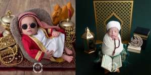 Deretan Newborn Photoshoot Baby Omar Anak Kedua vebby Palwinta, Gemas Bak Pangeran Arab Versi Bayi Nih!