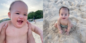 Potret Avery Anak Fendy Chow Main Pasir Pantai, Ekspresinya Super Gemas Kiyowo