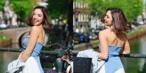 Potret Gisella Anastasia Jalan-Jalan di Amsterdam, Outfit Denim Bergaya Off-Shoulder Curi Perhatian