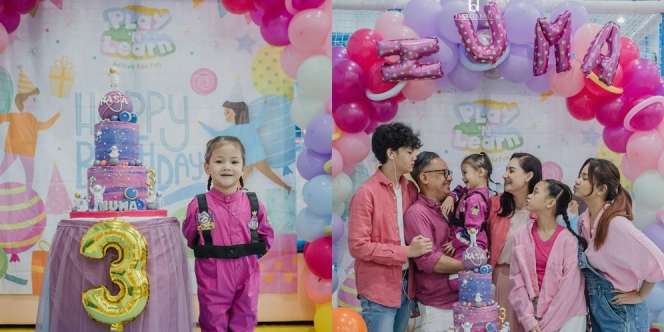7 Potret Keseruan Ulang Tahun ke-3 Numa Anak Mona Ratuliu, Bertema Astronaut Pink
