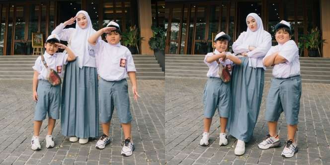 Potret Ririe Fairus Cosplay Jadi Anak SMA Bareng Kedua Putranya, Bak Bestie Nih!