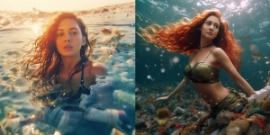 Aurelie Moeremans Cosplay Mermaid di Pemotretan Terbarunya, Kondisi Laut Penuh Sampah Jadi Sorotan