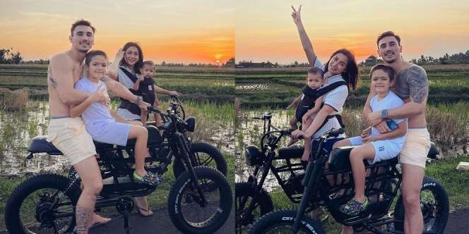 Potret Keluarga Jessica Iskandar dan Vincent Verhaag Santai Bersepeda, Full Senyum Nikmati Sunset