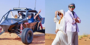 10 Potret Syahrini dan Reino Barack di Gurun Pasir Dubai, Tetap Lengket Satu Sama Lain Meski Cuaca Panas Banget!