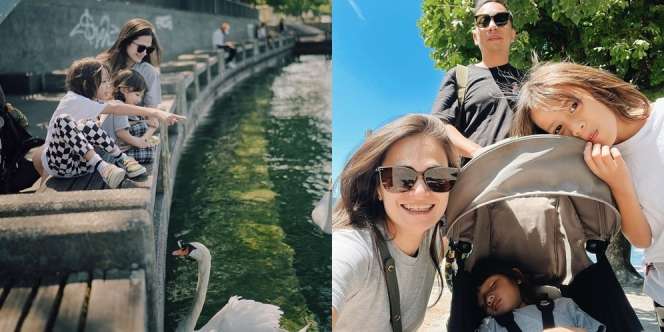 10 Potret Liburan Keluarga Ringgo Agus dan Sabai Dieter di Switzerland, Seru Banget Bersantai di Pinggir Sungai