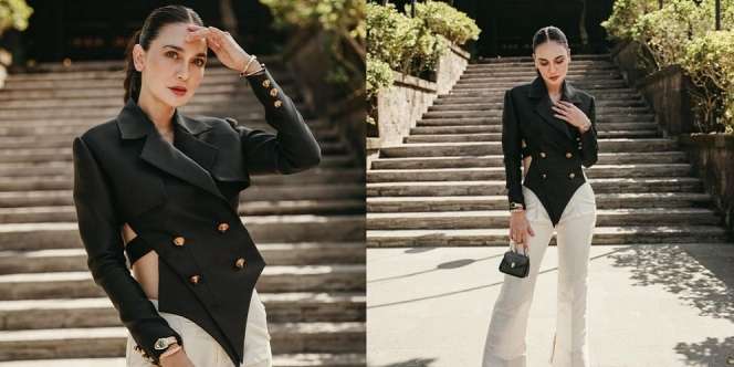 Potret Luna Maya Hadiri Acara Bulgari Mediterranea, Pakai Blazer Bolong Kanan Kiri