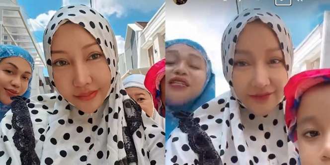 Rayakan Idul Adha, Ini Deretan Potret Lucinta Luna Tampil dengan Hijab Polkadot