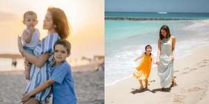 11 OOTD Selebriti Tanah Air saat di Pantai Bareng Anak, Kece Abis!
