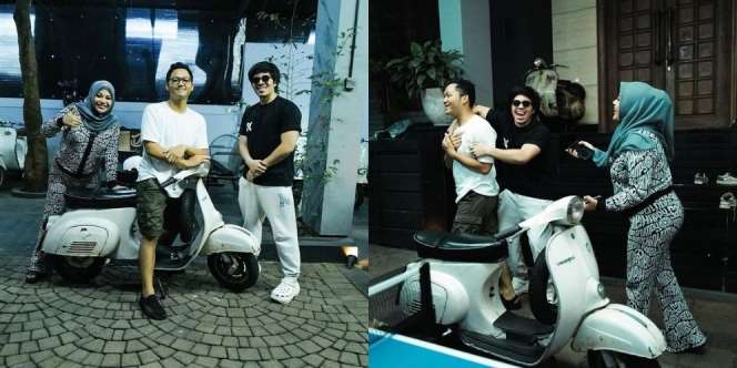 9 Potret Azriel Naik Vespa Tua Hadiah dari Aurel-Atta, Langsung Dipakai Touring Bareng Komunitas! 