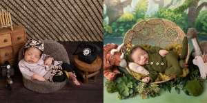 10 Newborn Photoshoot Baby Zio Anak ke-2 Ricky Perdana, Gemas Cosplay jadi Pangeran Jawa Hingga Dinosaurus