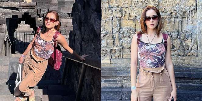 Deretan Potret Laura Theux Kunjungi Candi Borobudur, Sempat Dikira Turis Mancanegara Lagi Liburan