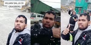 Viral Momen Langka Setahun Sekali, Pegawai PT Freeport Bagikan Video Hujan Salju di Grasberg Mimika-Papua