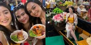 Potret Seru Febby Rastanty Jajal Jajanan Tradisional di Pasar Thailand