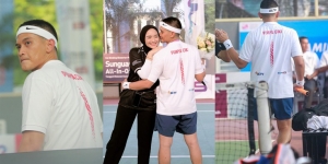 10 Potret Rezky Aditya Pakai Baju Bertuliskan 'Punya Ciki' di Pertandingan Tenis Selebriti Indonesia, Bucin Banget!