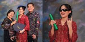 7 Momen Sheryl Sheinafia Wisuda, Pakai Kebaya Merah Simple dengan Riasan Natural! 