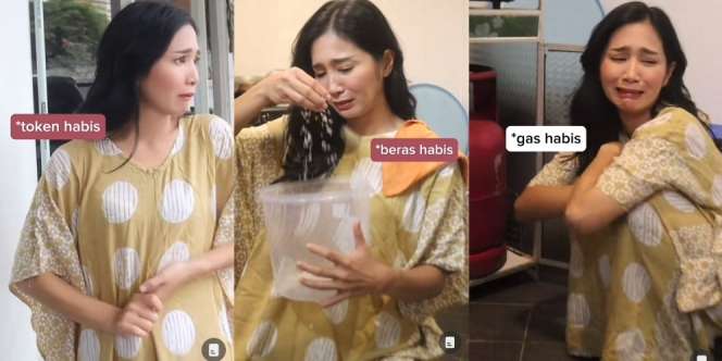 Potret Kocak Bunga Zainal Parodikan Ekspresi Istri Saat Suami Belum Gajian Tapi Gas Sampai Token Listrik Habis Barengan