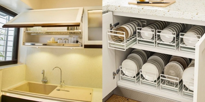 15 Model Rak Piring Minimalis Tertutup dengan Desain Modern, Bikin Dapur Makin Rapi