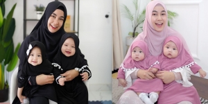 Ibu dan Anak Sama-Sama Cantik, Ini Potret Anisa Rahma saat Pakai Baju Seragam dengan Baby Alma dan Alsha