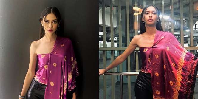 Anggun Banget, Ini Deretan Potret Yuki Kato dengan Kain Satin Motif Jumputan