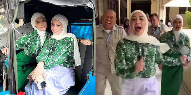 Deretan Potret Nagita Slavina Berhijab Lengkap dengan Seragam Sekolah, Kenang Momen Masa SMA