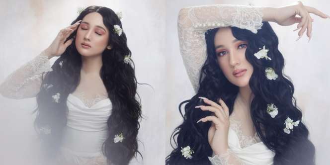 Rambut Tebal Bertabur Bunga, Laura Moane Dibilang Mirip Lucinta Luna hingga Suzana di Pemotretan Terbarunya