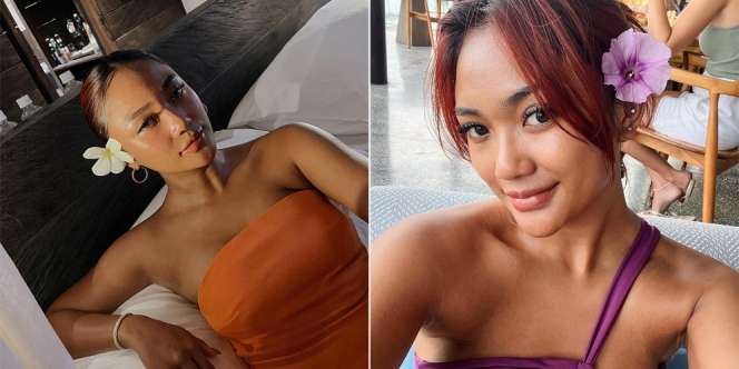 7 Potret Marion Jola Nikmati Liburan di Bali, Tampil Cantik dan Eksotis dengan Bunga di atas Telinga