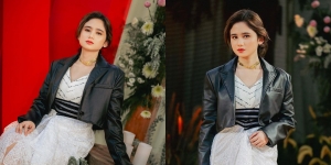 Padukan Dress dengan Jaket Kulit, Tissa Biani Tampil Kece di Momen Perilisan Series 'Gadis Kretek'