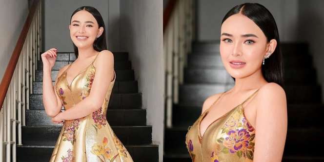 Deretan Potret Amanda Manopo Pakai Gaun Emas, Pesonanya Naik Berkali-kali Lipat!