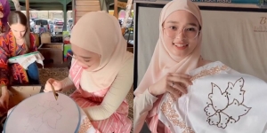 Telaten Banget, Intip Yuk Keseruan Inara Rusli Saat Belajar Membatik di Cirebon! 