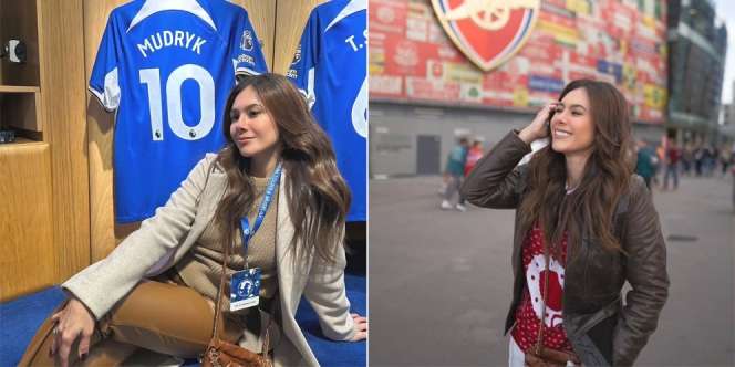Deretan Gaya Wulan Guritno saat Nonton Bola di Inggris, Cantik dan Kece Abis!
