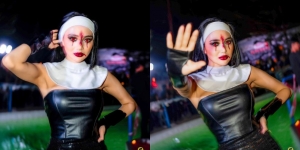 Deretan Potret Wika Salim Cosplay 'The Nun', Pamer Ketek Mulus di Pesta Halloween! 